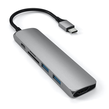 satechi slim usb-c multiport adapter version 2 space grey